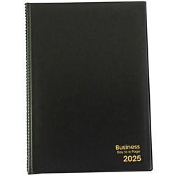 Business Diary A5 Day To Page Black