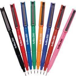 Artline 200 Fineliner Pen Fine 0.4mm 8 Assorted Colours Pack Of 12